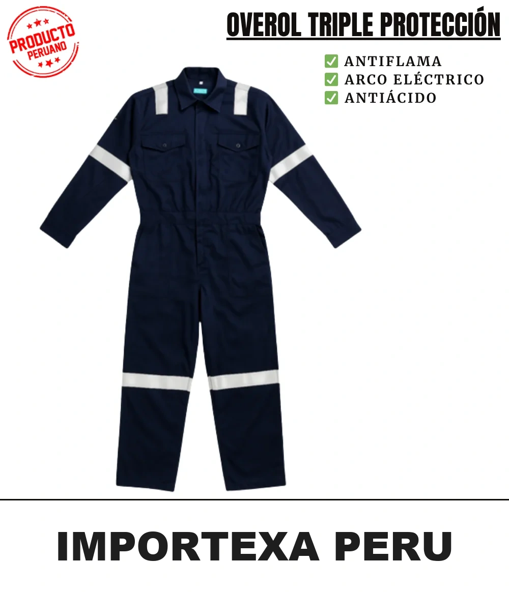mameluco-ignifugo-triple-proteccion- Mameluco ignífugo triple protección 12.85 cal/cm² antiflama, arco eléctrico y antiácido - Imagen 1