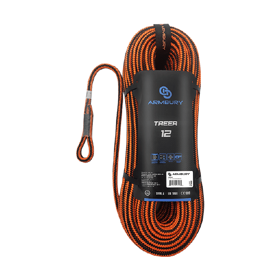 CUERDA SEMI-ESTÁTICA 12MM X 35M NARANJA-NEGRO ARBORISMO (TERMINAL TEJIDO MANUAL) 36 kN CE-EN1891 TREER 12 - 4112691 ARMBURY - Imagen 1