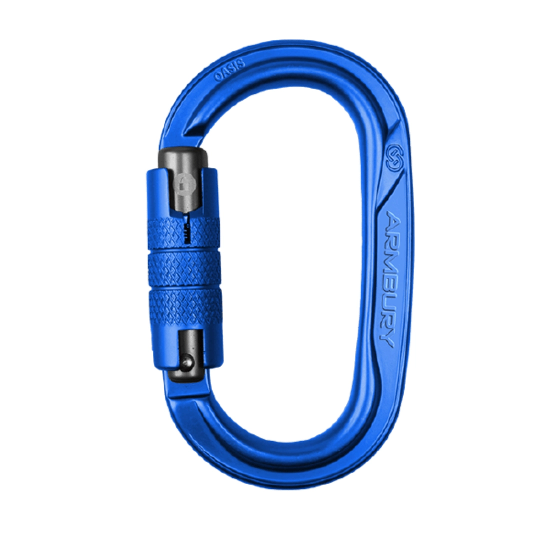 MOSQUETÓN ERGONÓMICO OVAL ALUMINIO AZUL TRIPLE SEGURO AUTOMÁTICO 31 kNCE-EN 12275-EN 362 OASIS OVAL TRIPLE - 4131434 ARMBURY - Imagen 1