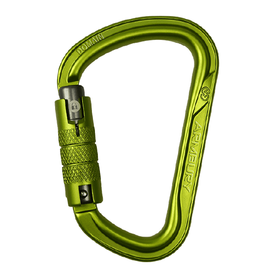 MOSQUETÓN ERGONÓMICO D ALUMINIO VERDE DOBLE SEGURO AUTOMÁTICO 30 kN CE-EN 12275-EN 362 DOMAIN D TWIST - 4131324 ARMBURY - Imagen 1